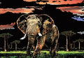 Thumbnail for Elephant scratch art – golden background