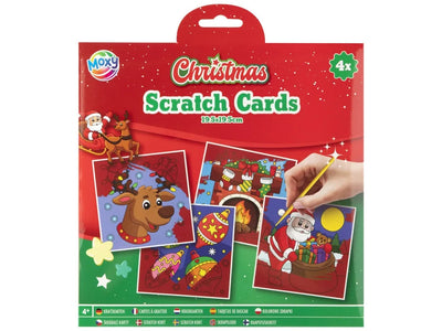 Christmas scratch art set 4 pieces 20x20cm