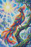Thumbnail for Radiant Phoenix in Fantasy Landscape, 40x60 cm diamond painting – full design preview without the close-up inset