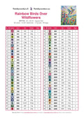 Thumbnail for DMC color chart for Rainbow Birds Over Wildflowers diamond painting - 56 colors