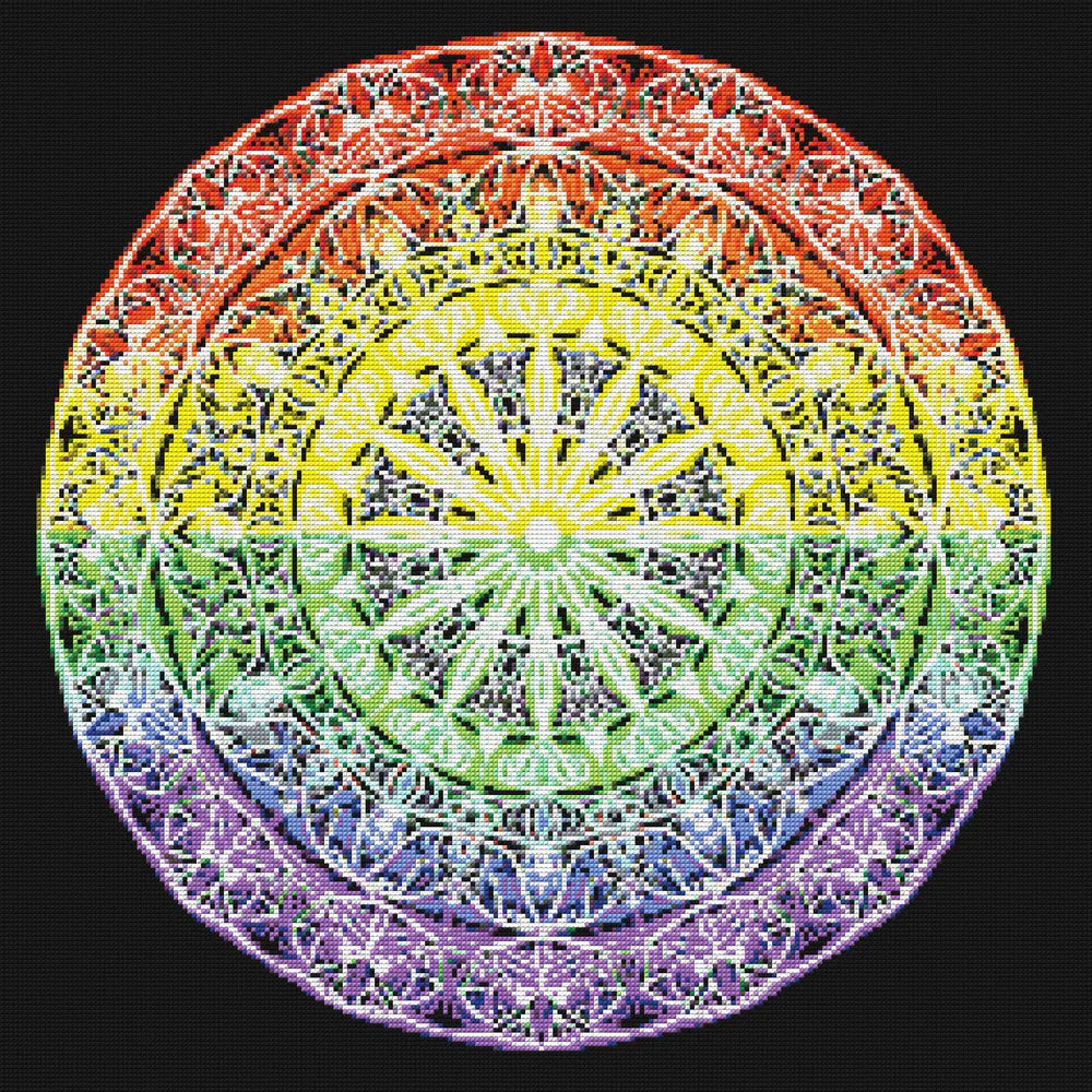 Diamond Pattern - Rainbow Color Mandala