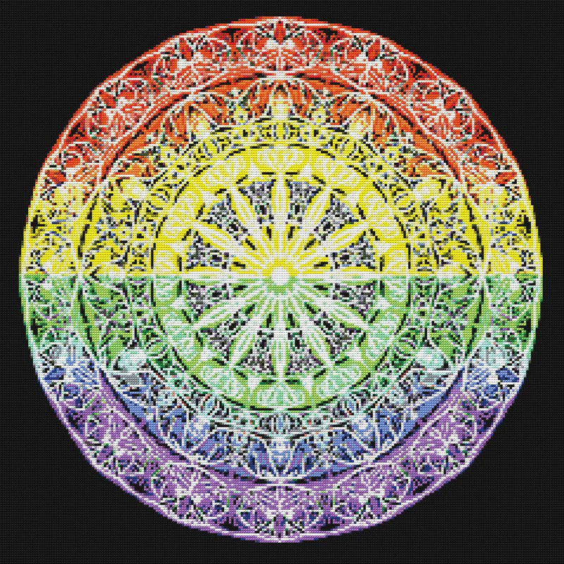Diamond Pattern - Rainbow Color Mandala