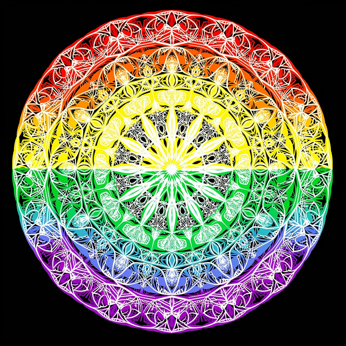 Diamond Painting Rainbow Color Mandala