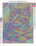 Thumbnail for Diamond painting adhesive canvas preview - Rainbow Kitten