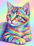 Thumbnail for Diamond Painting of a colorful kitten on a pastel background.