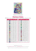Thumbnail for DMC color chart for Rainbow Kitten diamond painting - 33 colors
