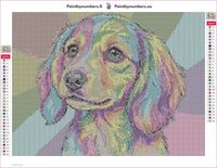 Thumbnail for Rainbow Puppy diamond painting adhesive canvas 40x30cm