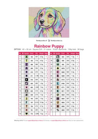 Thumbnail for Rainbow Puppy diamond painting color chart – 31 DMC colors
