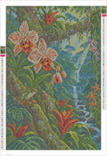 Thumbnail for Diamond painting adhesive canvas preview - Rainforest Orchid Canopy