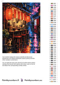 Thumbnail for Paint color chart and instructions - Ramen Stand in the Rain 30x40cm