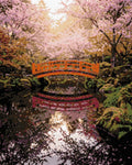 Thumbnail for Diamond pattern - Japanese Garden Bridge diamond painting of a Japanese garden
