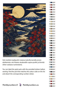 Thumbnail for Paint color chart and instructions - Red Maple Bridge Landscape 40x50cm