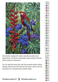 Thumbnail for Paint color chart and instructions - Red Parrot and Blue Flowers 40x60cm