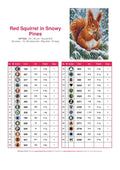 Thumbnail for DMC color chart for Red Squirrel in Snowy Pines diamond painting - 29 colors