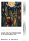 Thumbnail for Paint color chart and instructions - Red Tram at Night 40x50cm