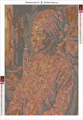 Thumbnail for Diamond painting adhesive canvas preview - Regal African Woman Portrait
