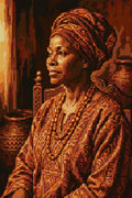 Thumbnail for Regal African Woman Portrait, 40x60 cm diamond painting – full design preview without the close-up inset