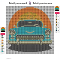 Thumbnail for Diamond painting adhesive canvas preview - Retro Car