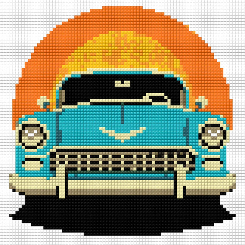 Diamond painting pattern chart - Retro Car