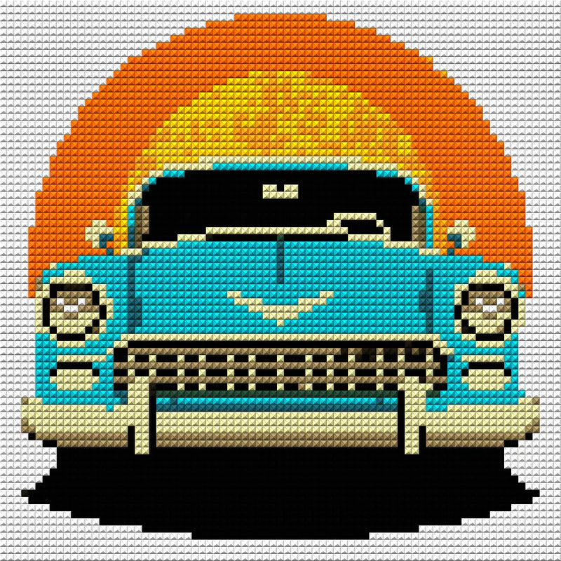 Diamond painting pattern chart - Retro Car