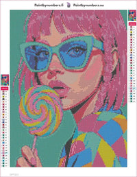 Thumbnail for Retro Pop diamond painting adhesive canvas 30x40cm