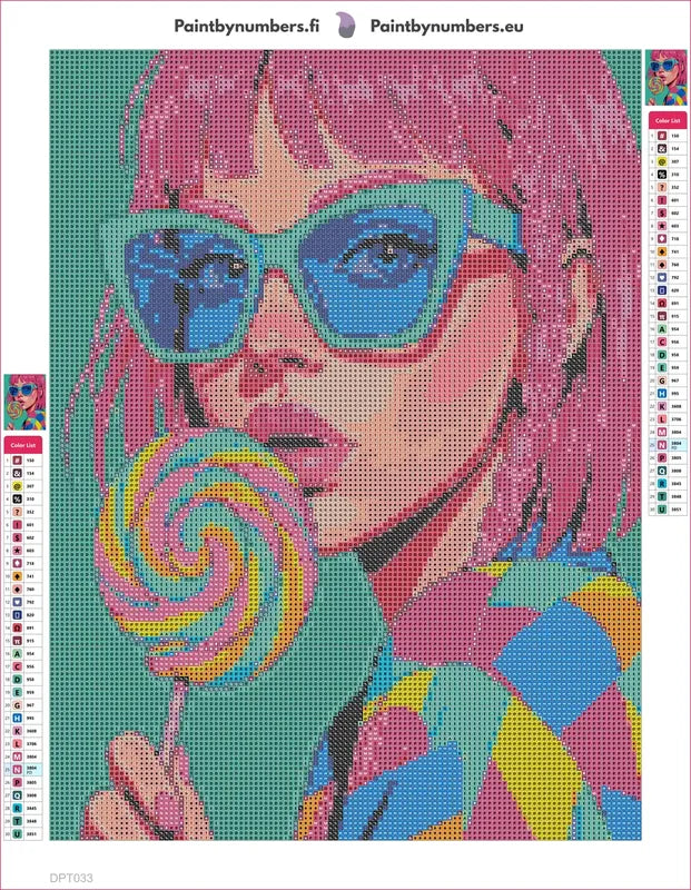 Retro Pop diamond painting adhesive canvas 30x40cm