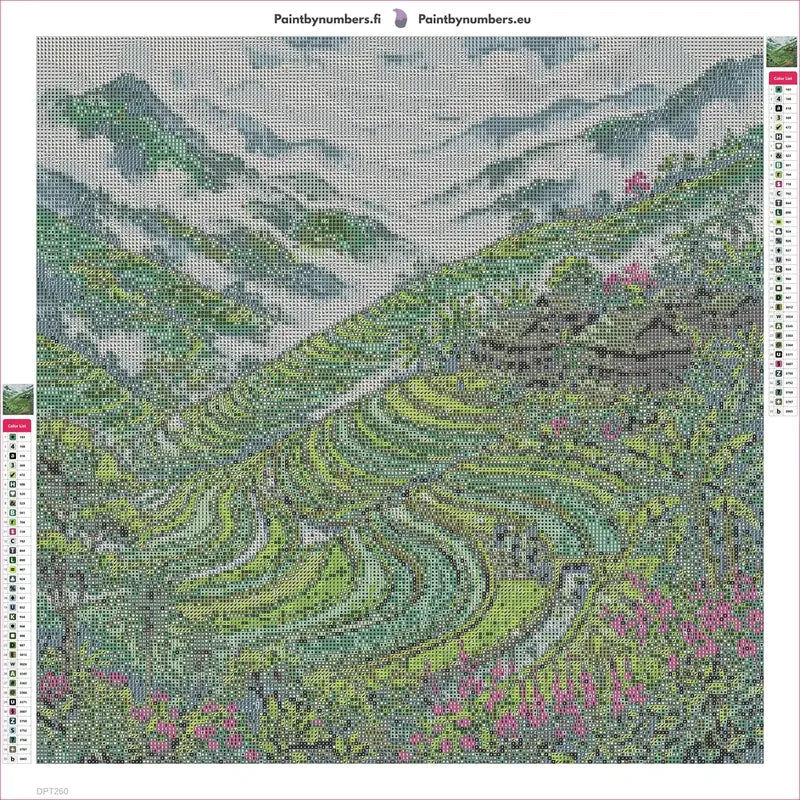 Rice Terraces diamond painting adhesive canvas 50x50cm