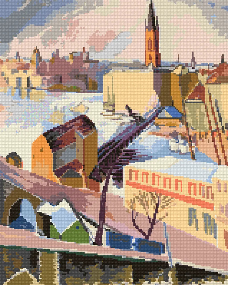 Riddarholmskyrkan by Grünewald, 40x50 cm diamond painting – finished design preview