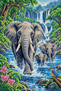 Thumbnail for River Crossing of the Giants, 40x60 cm diamond painting – full design preview without the close-up inset