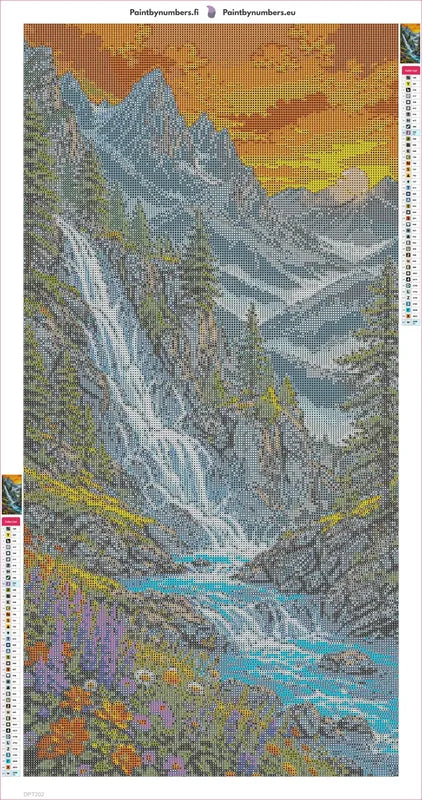 Diamond painting adhesive canvas preview - River Rocks