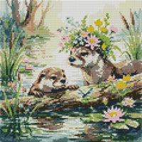 Thumbnail for Diamond painting pattern chart - Riverbank Otters