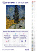 Thumbnail for Paint color chart and instructions - Road with Cypress and Star 40x50cm