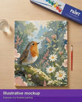 Thumbnail for Illustration of the finished paint by numbers - Robin on Flowering Branch 40x50cm