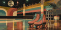Thumbnail for Roller skates at skating rink paint by numbers. Disco ball and colorful stripes in background.