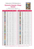 Thumbnail for DMC color chart for Romantic Seaside Village Sunset diamond painting - 59 colors