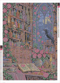 Thumbnail for Diamond painting adhesive canvas preview - Rose Apothecary at Midnight