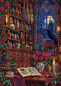 Thumbnail for Rose Apothecary at Midnight, 50x70 cm diamond painting – full design preview without the close-up inset