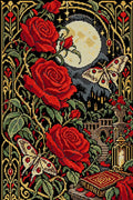 Thumbnail for Rose Moon in Black Velvet, 40x60 cm diamond painting – full design preview without the close-up inset