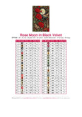 Thumbnail for DMC color chart for Rose Moon in Black Velvet diamond painting - 42 colors
