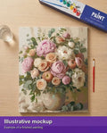 Thumbnail for Finished paint by numbers mockup - Roses and Peonies Bouquet 40x50cm