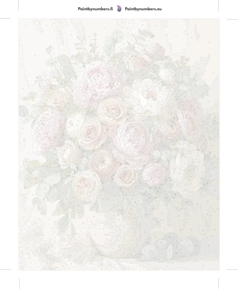 Paint by numbers numbered canvas - Roses and Peonies Bouquet 40x50cm