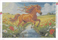 Thumbnail for Running Horse in Field diamond painting adhesive canvas 60x40cm