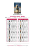 Thumbnail for Running White Horse diamond painting color chart – 36 DMC colors