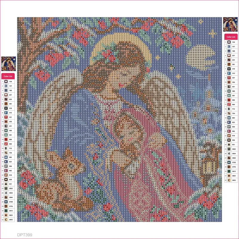 Diamond painting adhesive canvas preview - Safe beneath the Rowan