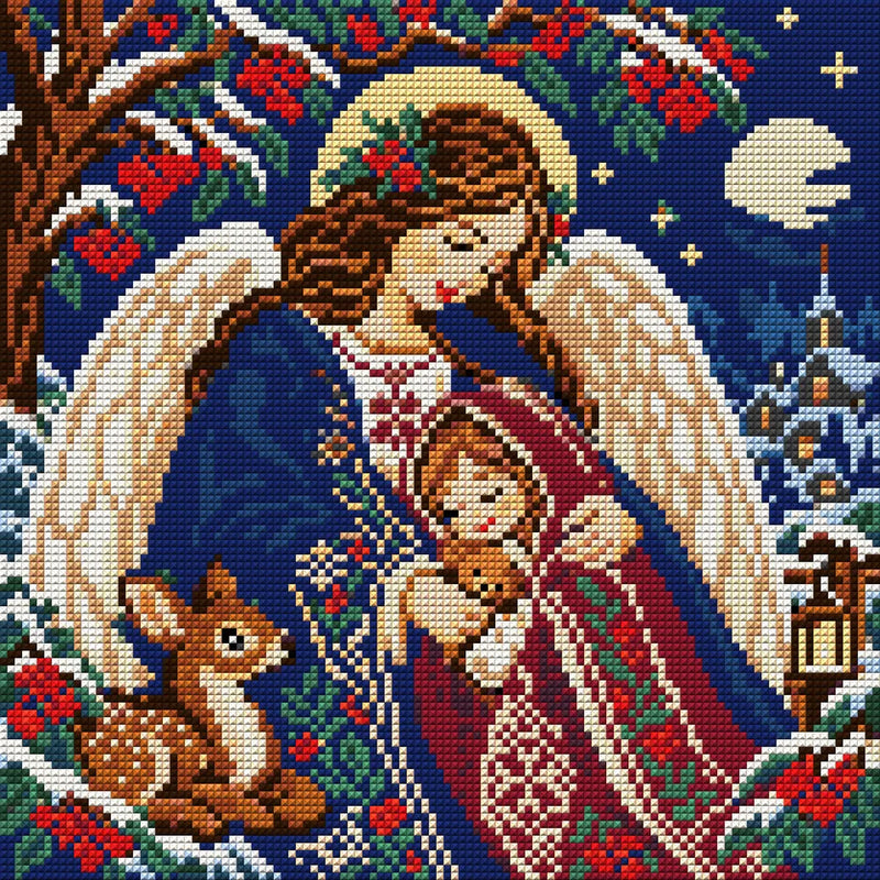 Safe beneath the Rowan, 30x30 cm diamond painting – full design preview without the close-up inset