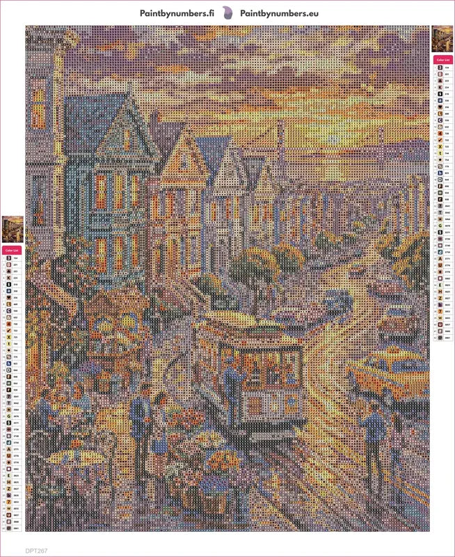Diamond painting adhesive canvas preview - San Francisco Evening