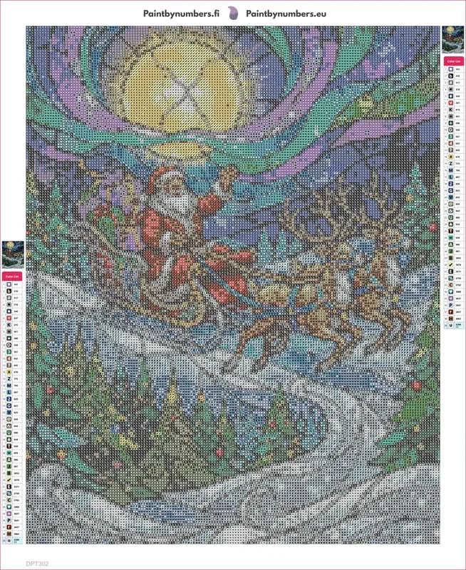 Diamond painting adhesive canvas preview - Santa's Sleigh Ride