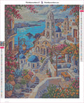 Thumbnail for Diamond painting adhesive canvas preview - Santorini View