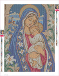 Thumbnail for Diamond painting adhesive canvas preview - Sapphire Mantle and Lilies