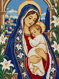 Thumbnail for Sapphire Mantle and Lilies, 30x40 cm diamond painting – full design preview without the close-up inset